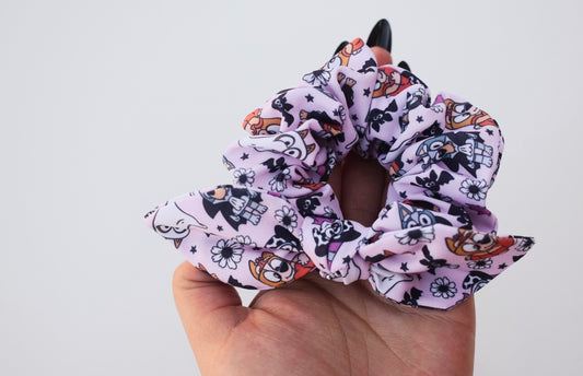 Halloween Heelers small twist scrunchie