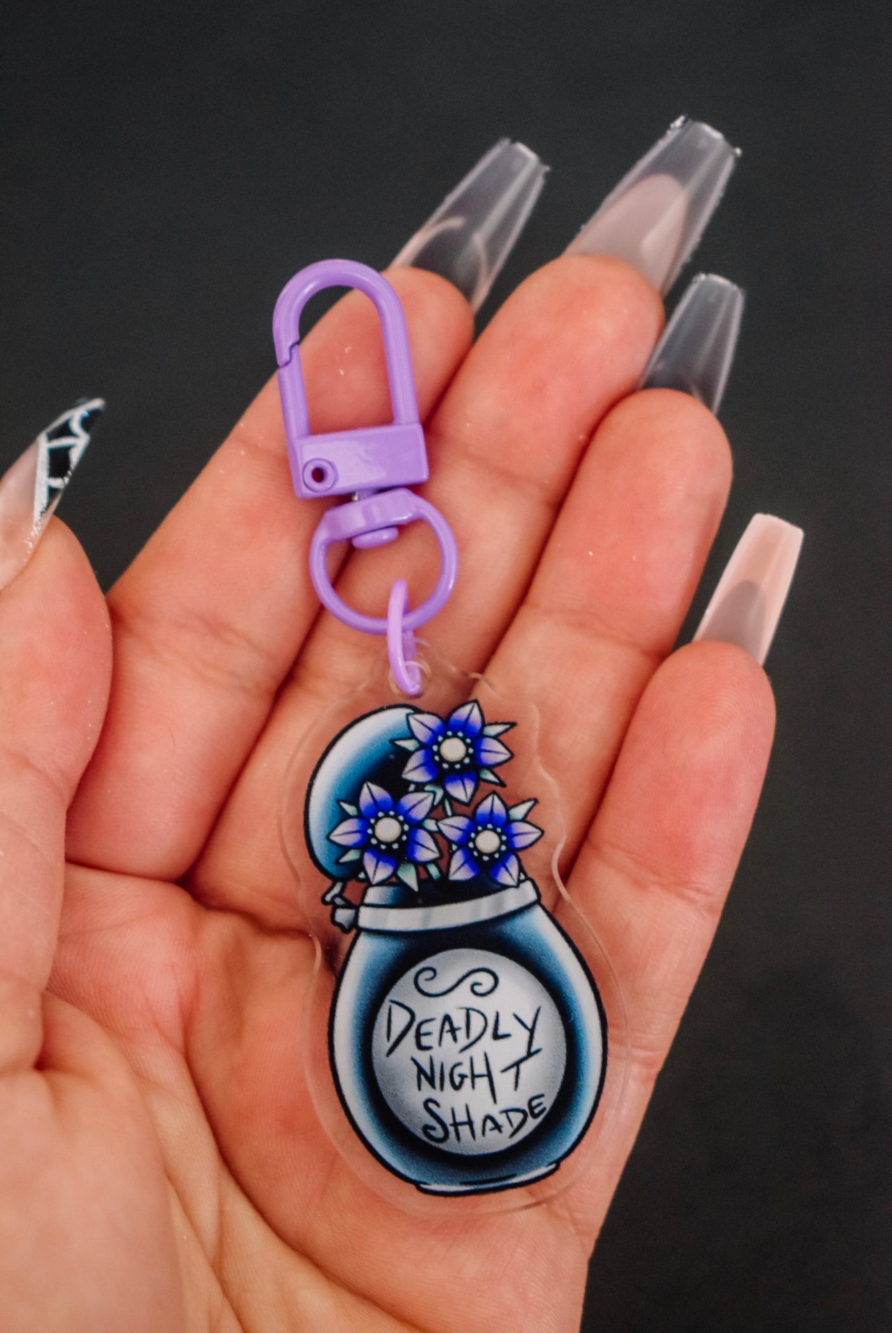 Deadly nightshade acrylic keychain