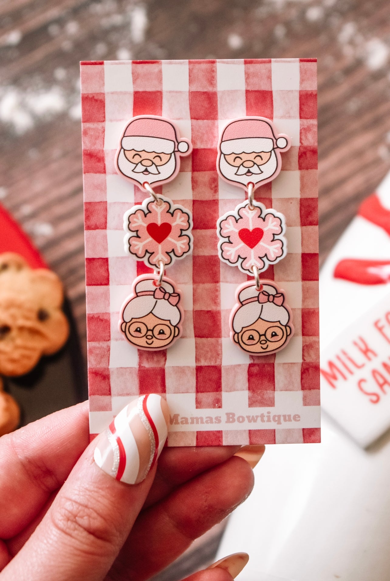 Mr & Mrs Claus dangle earrings