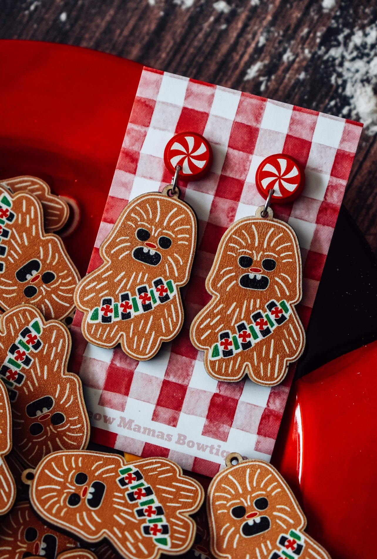 Very Chewy gingerbread wooden dangles