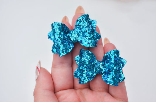 Ocean blue Teeny Tiny pigtail set