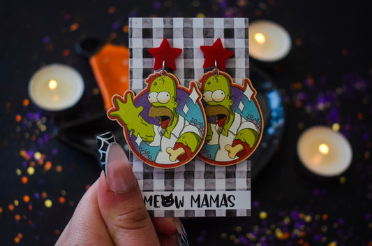 Zombie homer wooden dangles
