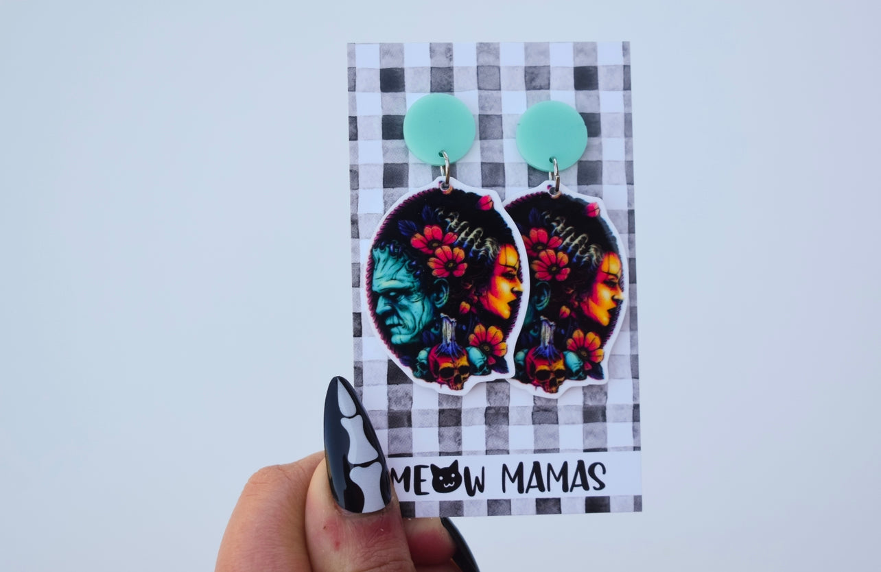 Frankensteins bride dangle earrings