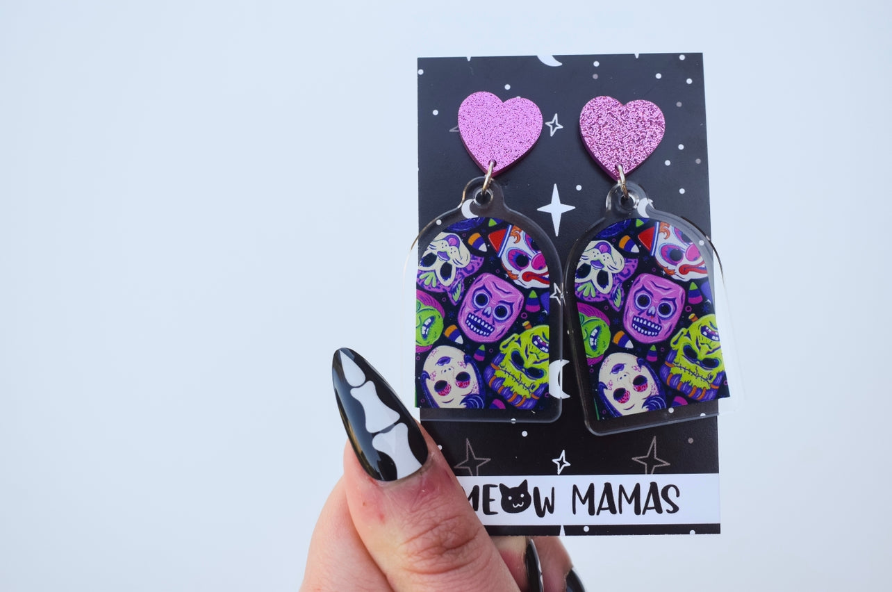 Halloween mask acrylic dangles