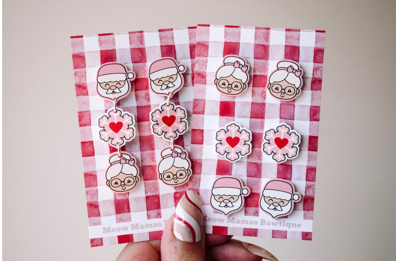 Mr & Mrs Claus dangle earrings