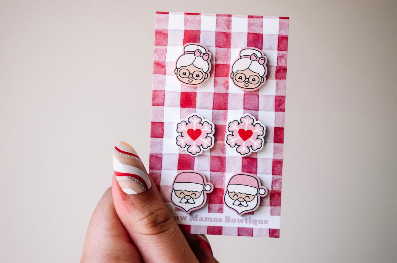 Mr & Mrs Claus stud set