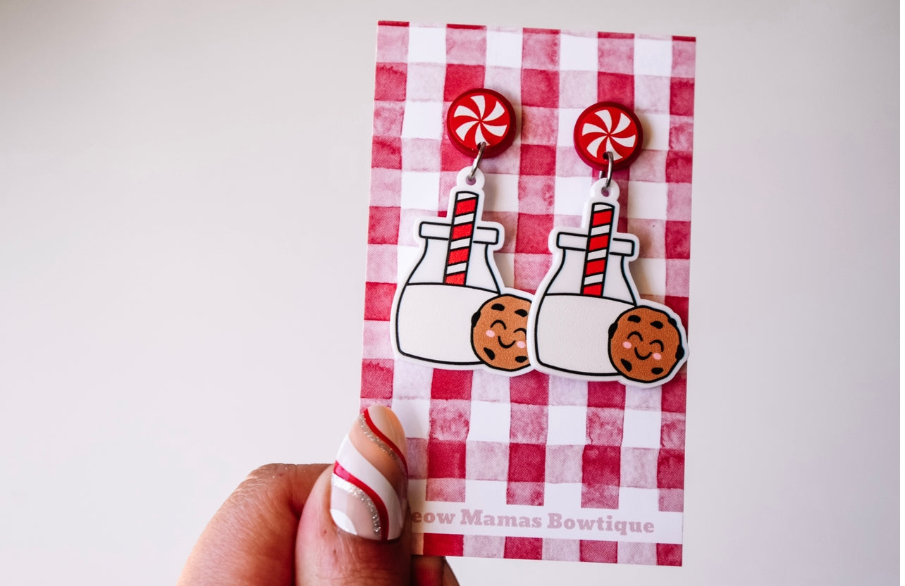 Milk for santa dangle earrings
