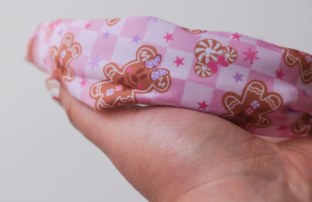 Pink gingerbread twist knot hard headband
