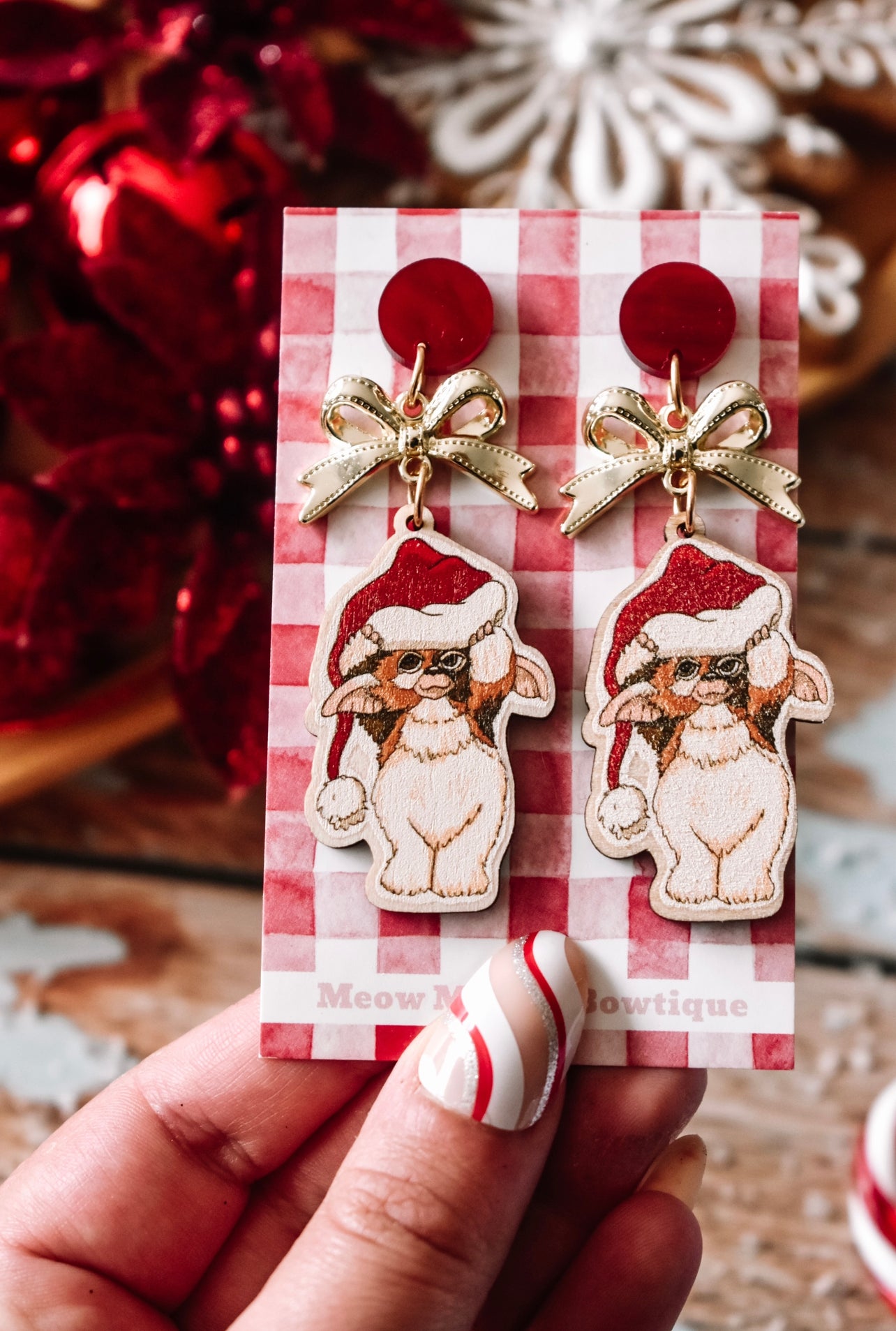 Gizmo luxe wooden dangle earrings