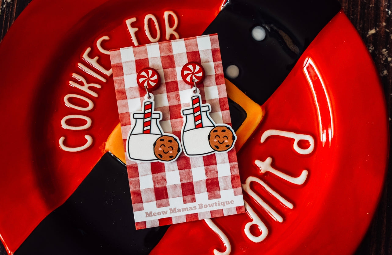 Milk for santa dangle earrings