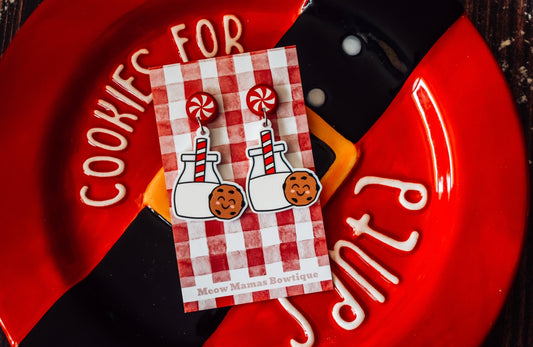 Milk for santa dangle earrings