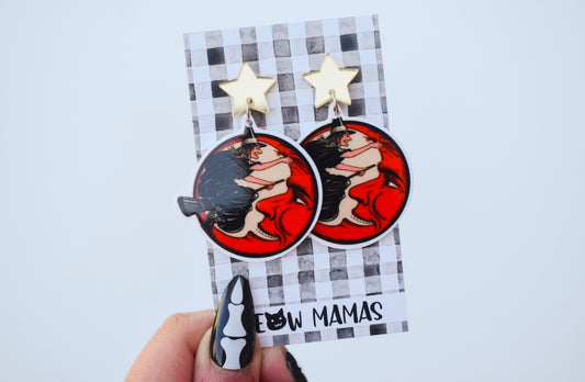 When witches go riding dangle earrings