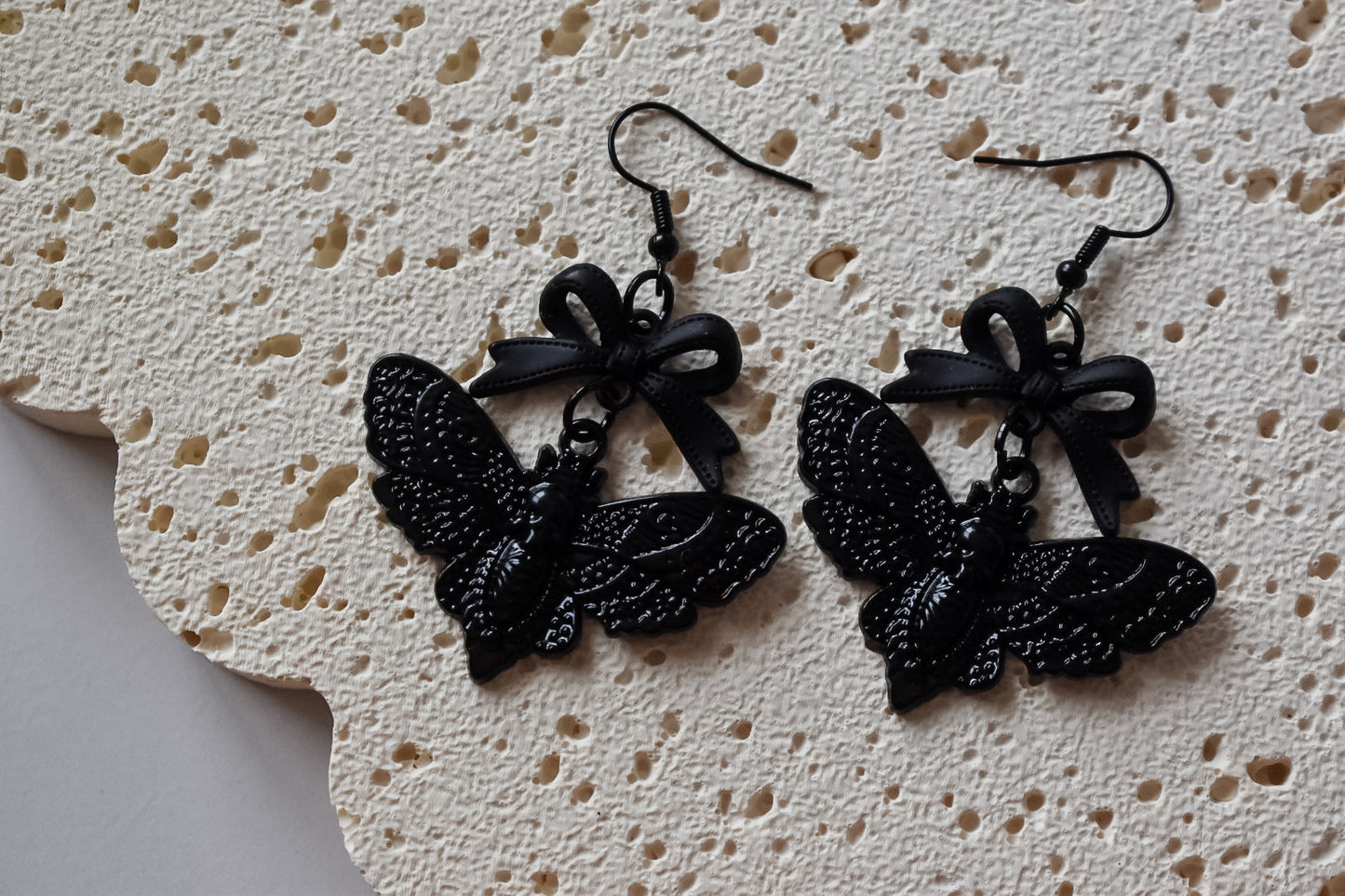 Death moth earrings