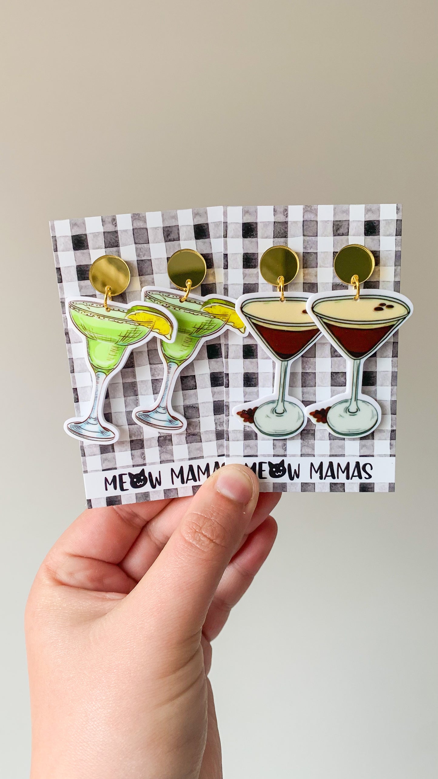 Martini dangle earrings