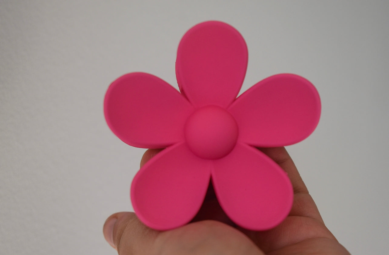 Large daisy hair claw clip BUBBLEGUM PINK