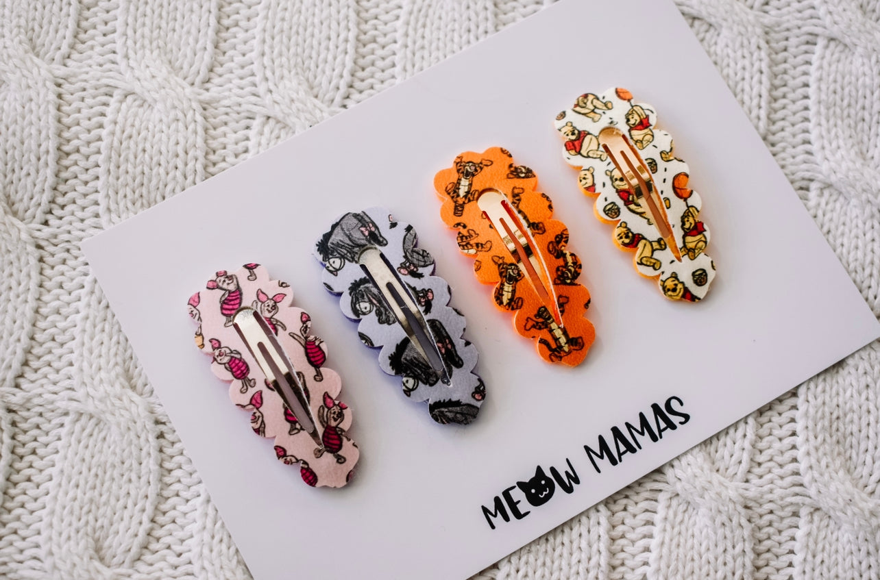 4 mixed 5cm snap clip set