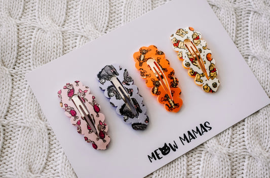 4 mixed 5cm snap clip set