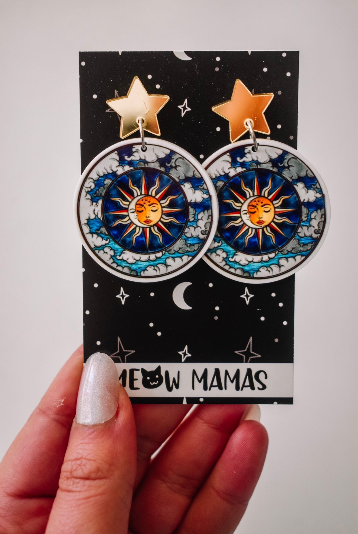 Sun and moon earrings