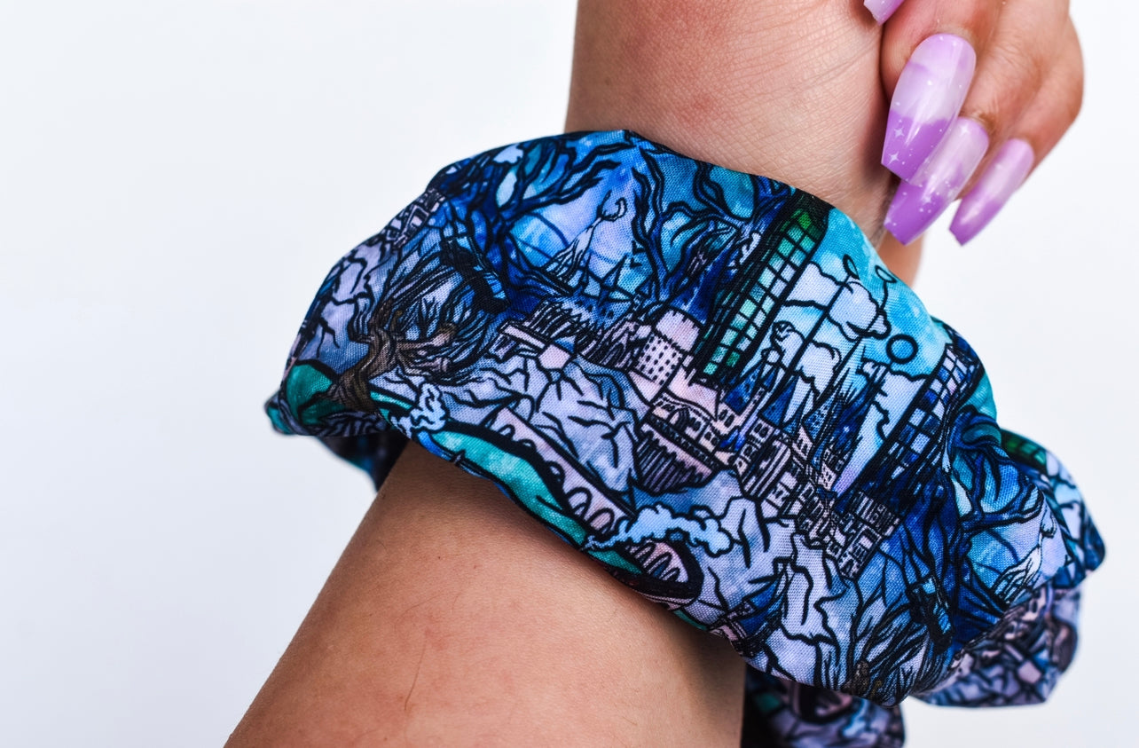 Wizard school grounds scrunchie
