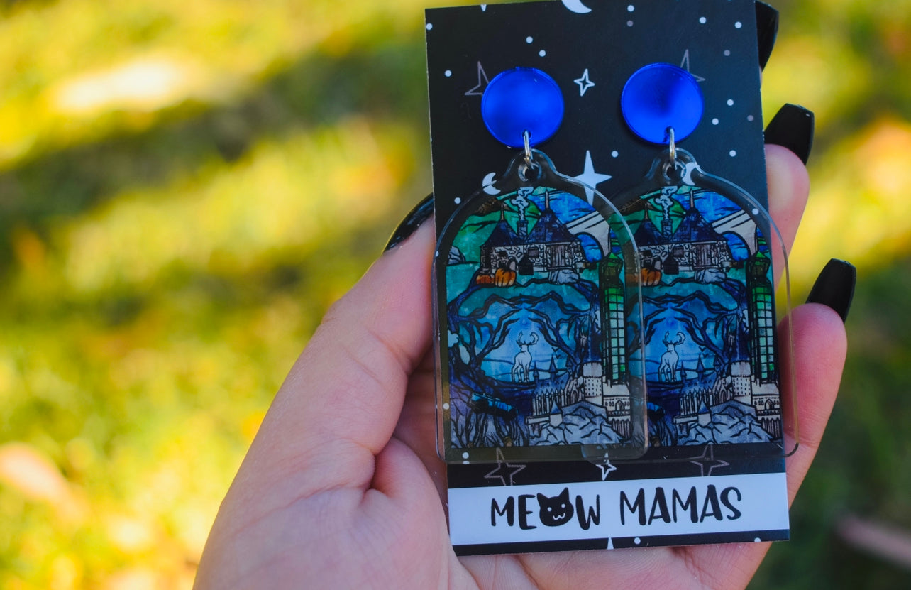 Wizarding school grounds acrylic dangles
