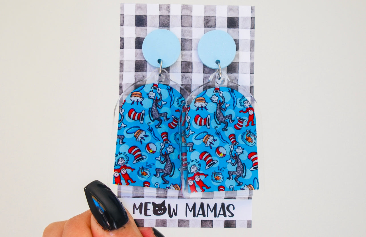 Rhyme cat scene acrylic dangles