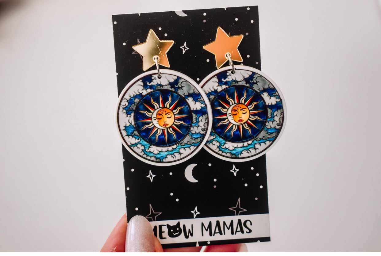 Sun and moon earrings