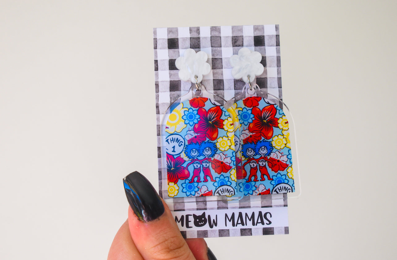 Floral things acrylic dangles