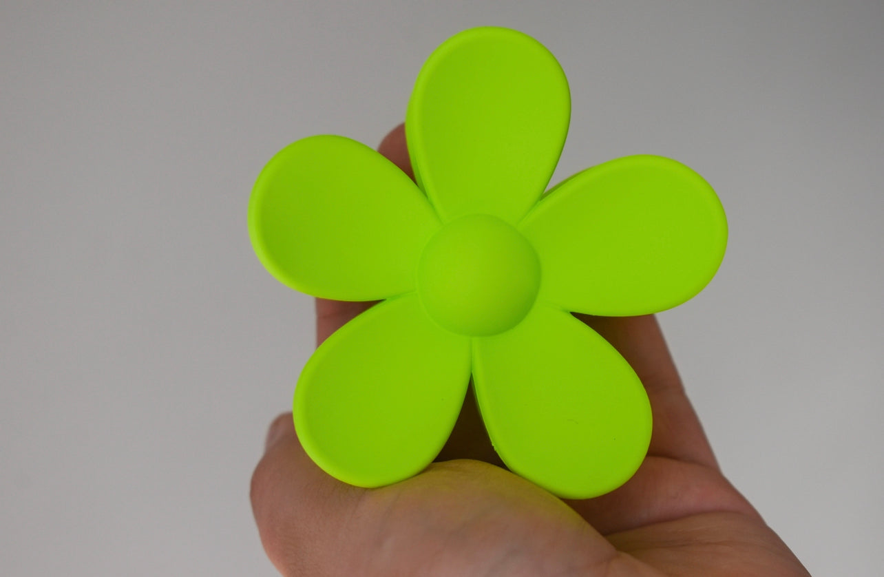 Large daisy hair claw clip NEON GREEN