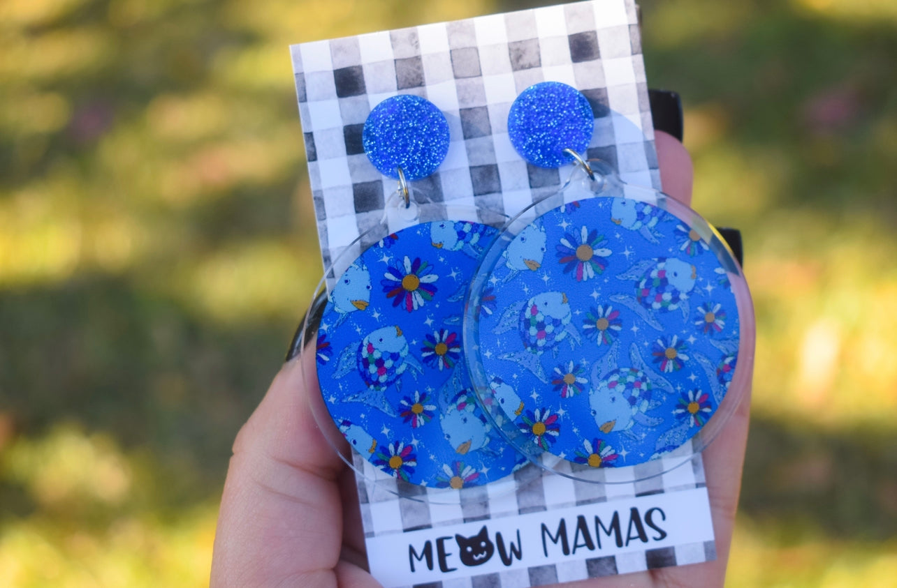 Rainbow fish acrylic dangles