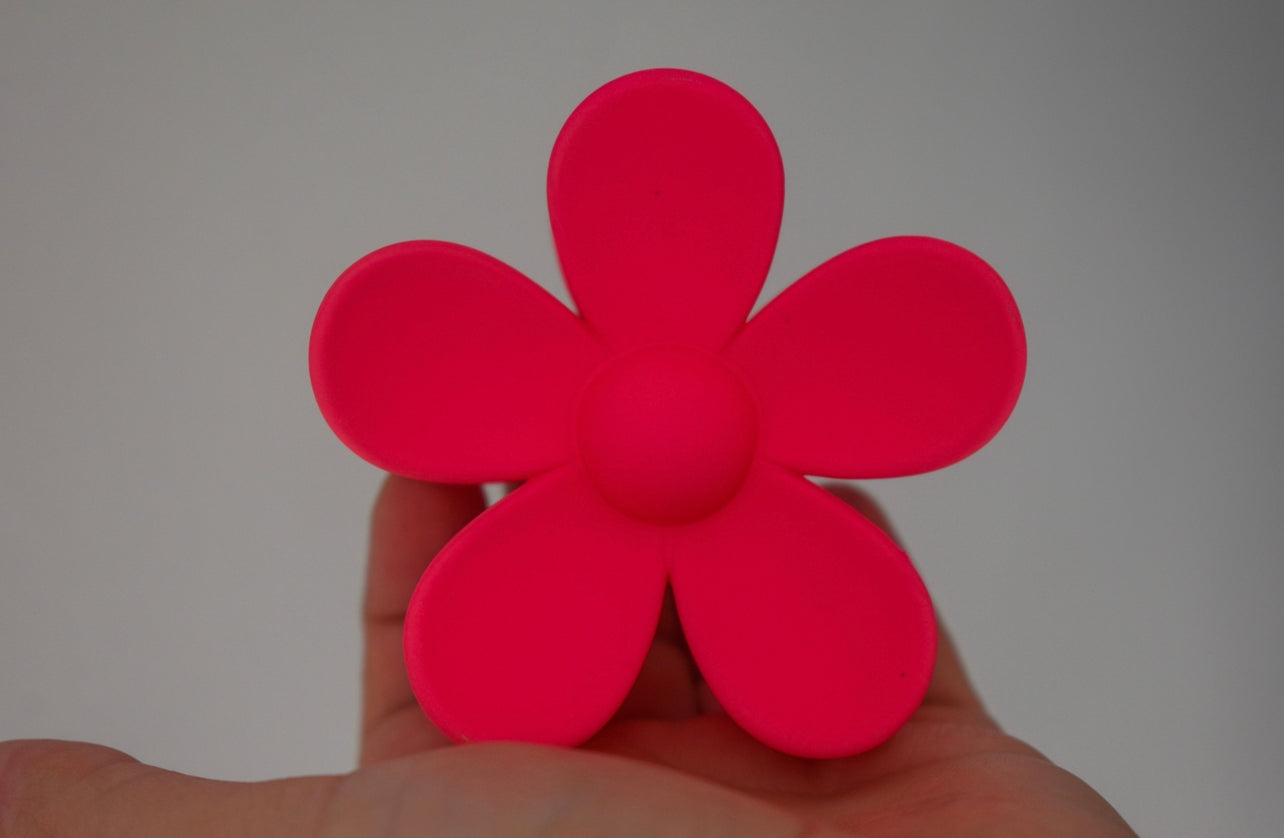 Large daisy hair claw clip NEON PINK
