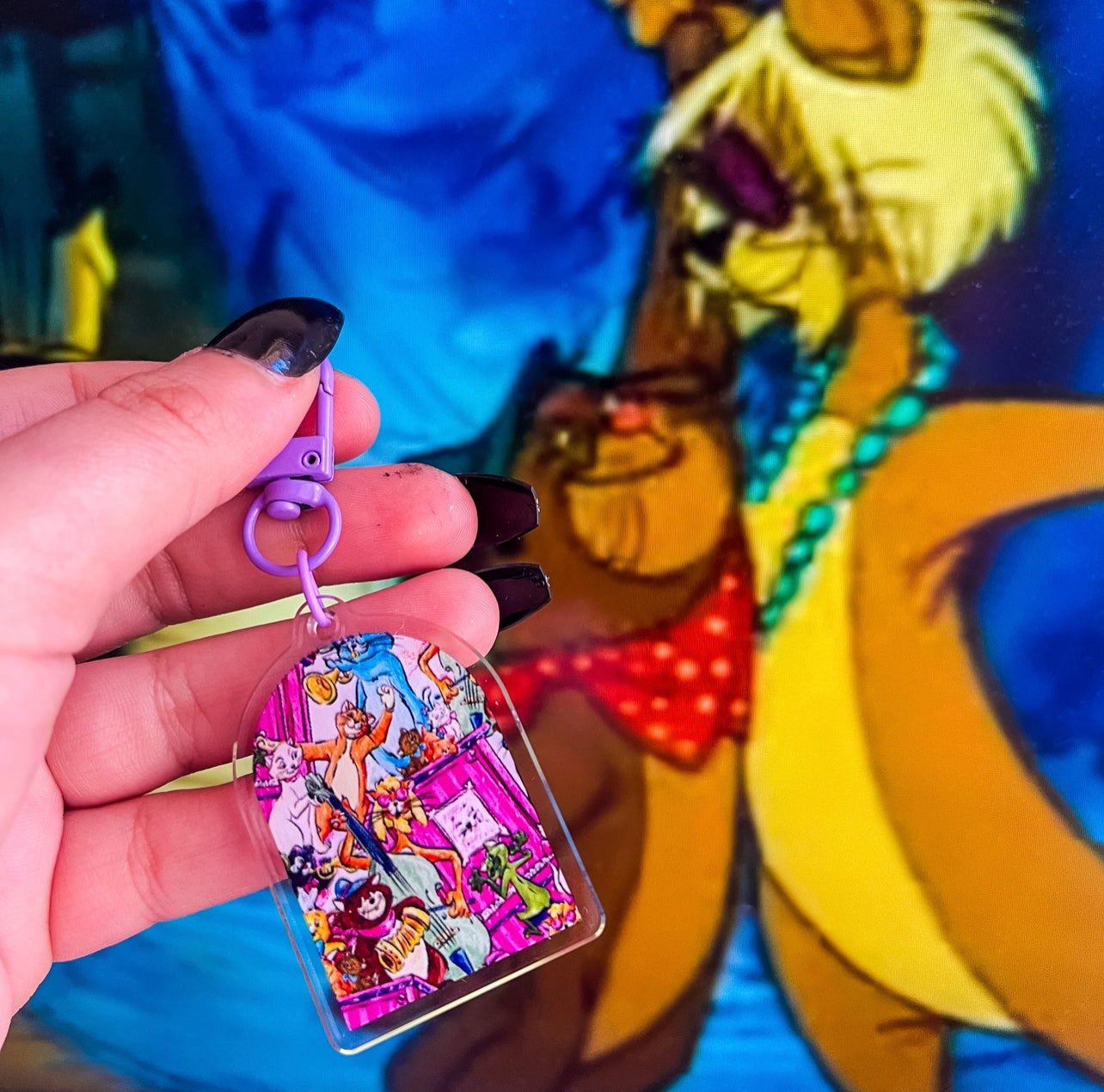 Swinging cats acrylic keychain