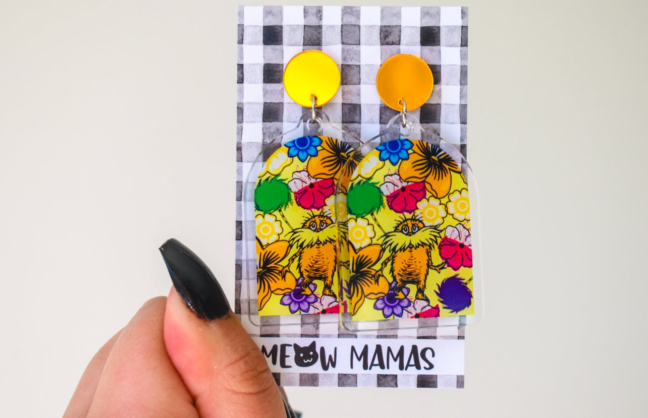 I speak for the trees acrylic dangles