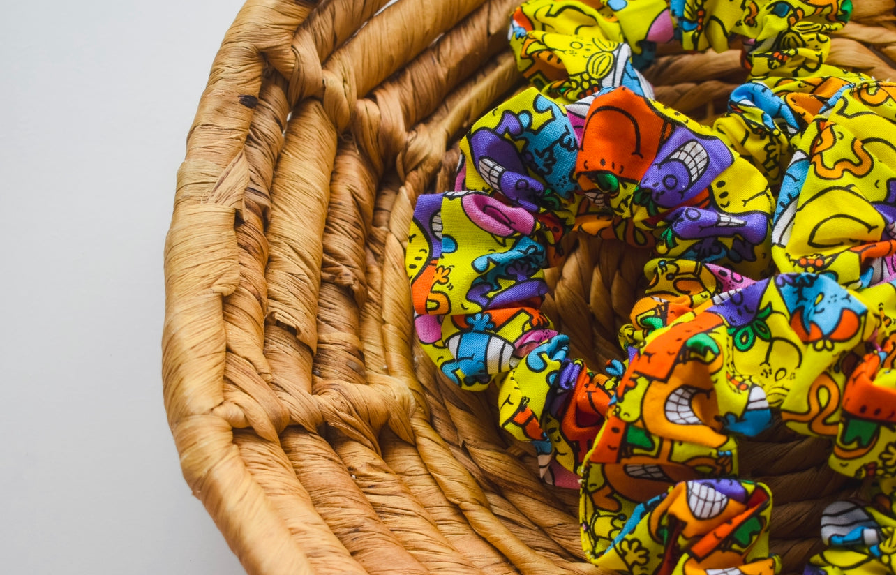 Yellow men mini scrunchie