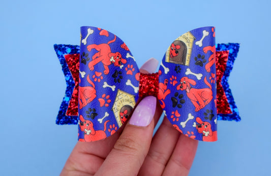 Big red dog large dolly bow