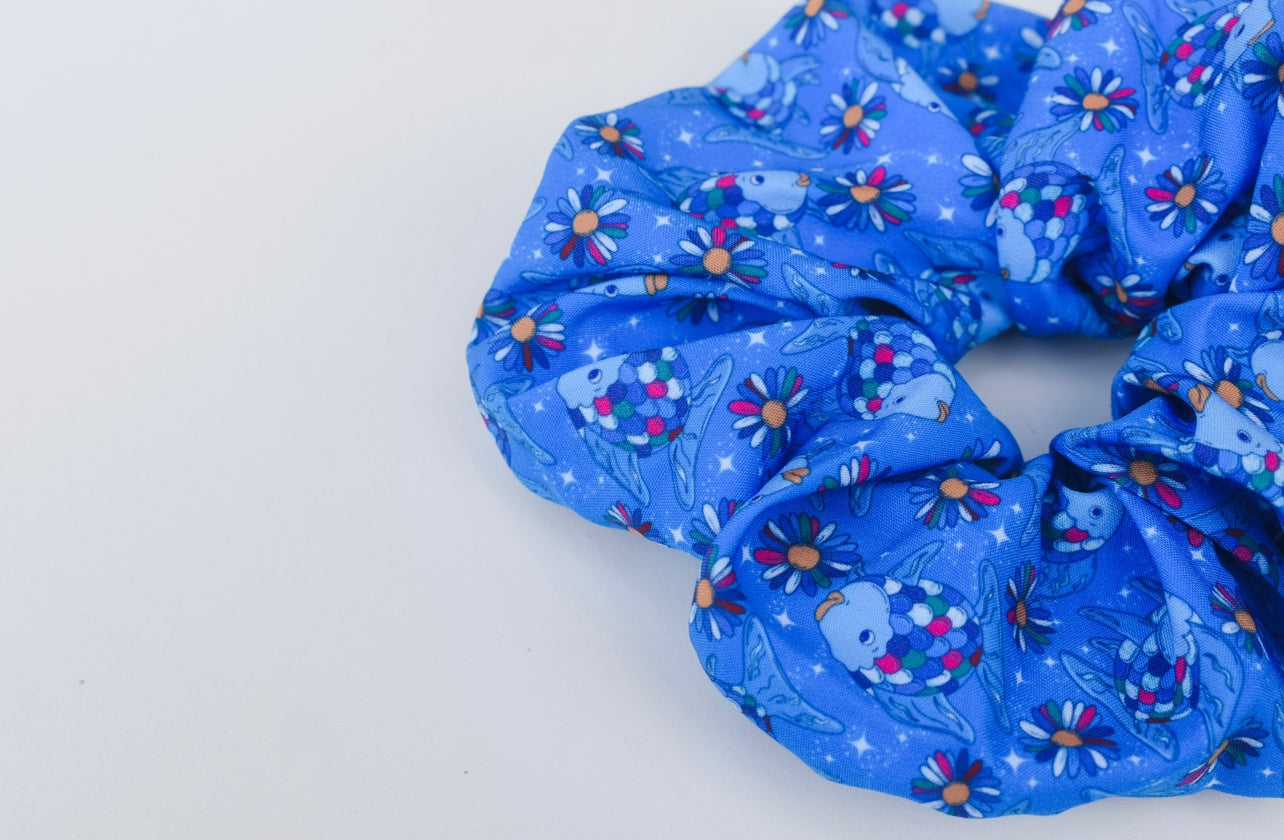 Rainbow fish scrunchie