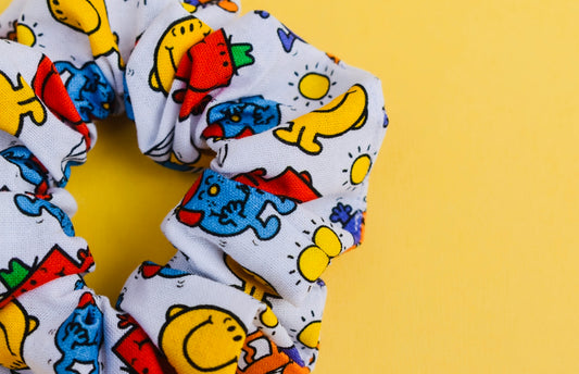 White mr men mini scrunchie