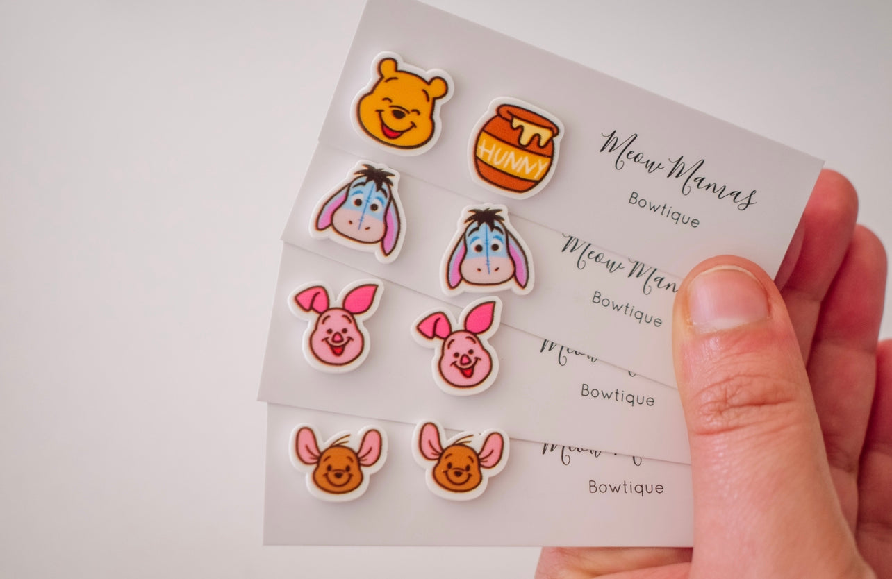 Sad donkey stud earrings