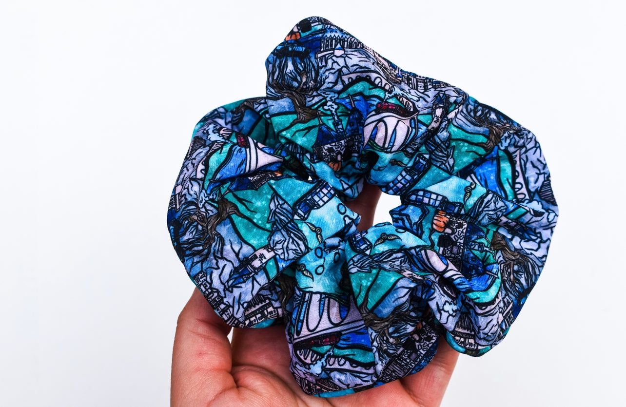 Wizard school grounds scrunchie