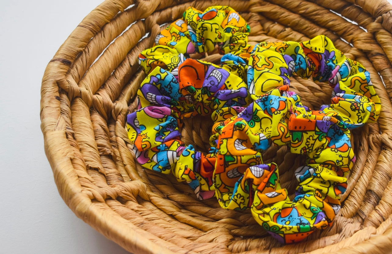 Yellow men mini scrunchie