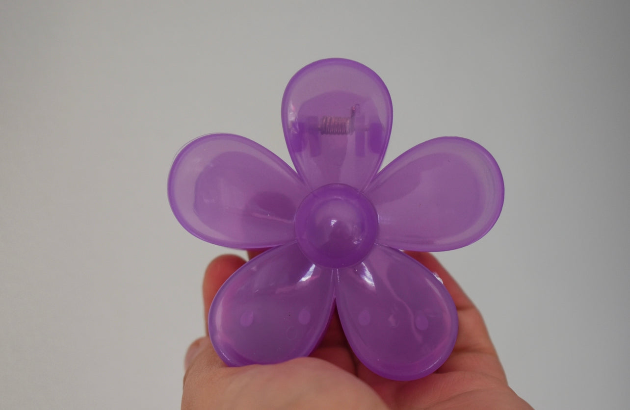 Large daisy hair claw clip JELLY PURPLE