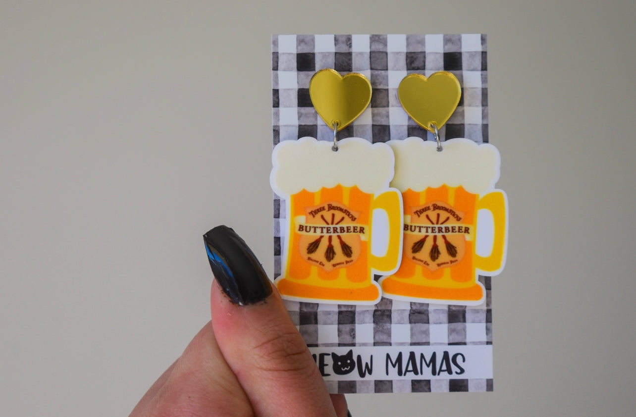 Butterbeer dangle earrings