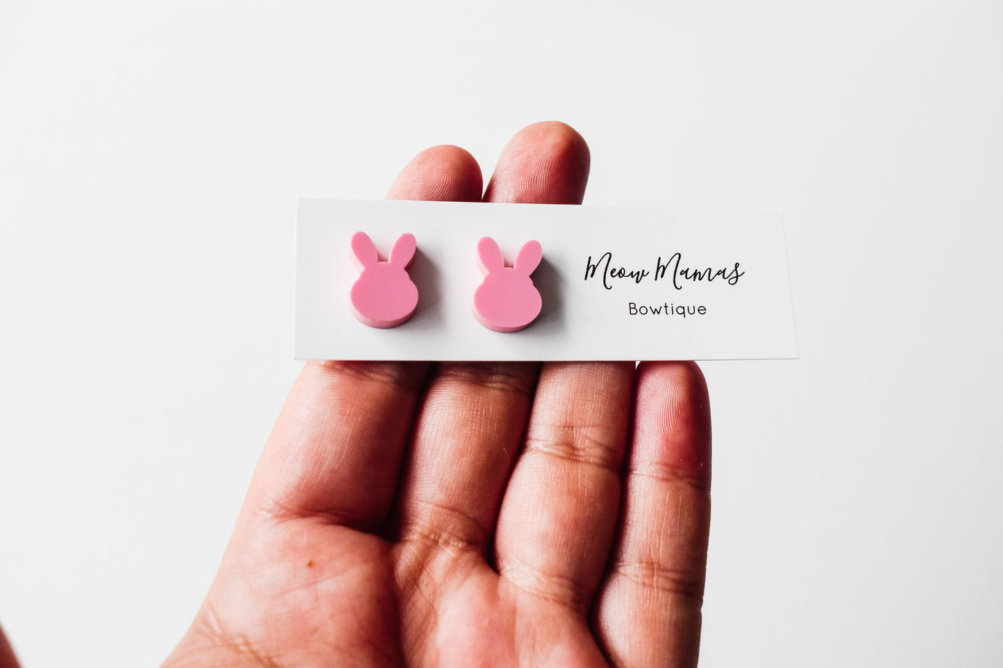 Pastel acrylic bunny head studs