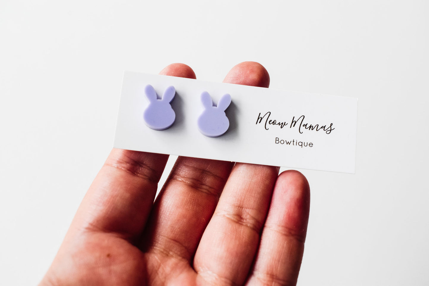 Pastel acrylic bunny head studs