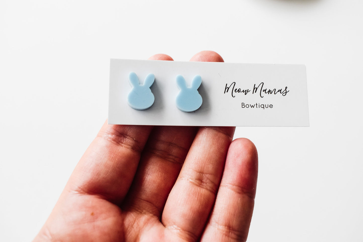 Pastel acrylic bunny head studs