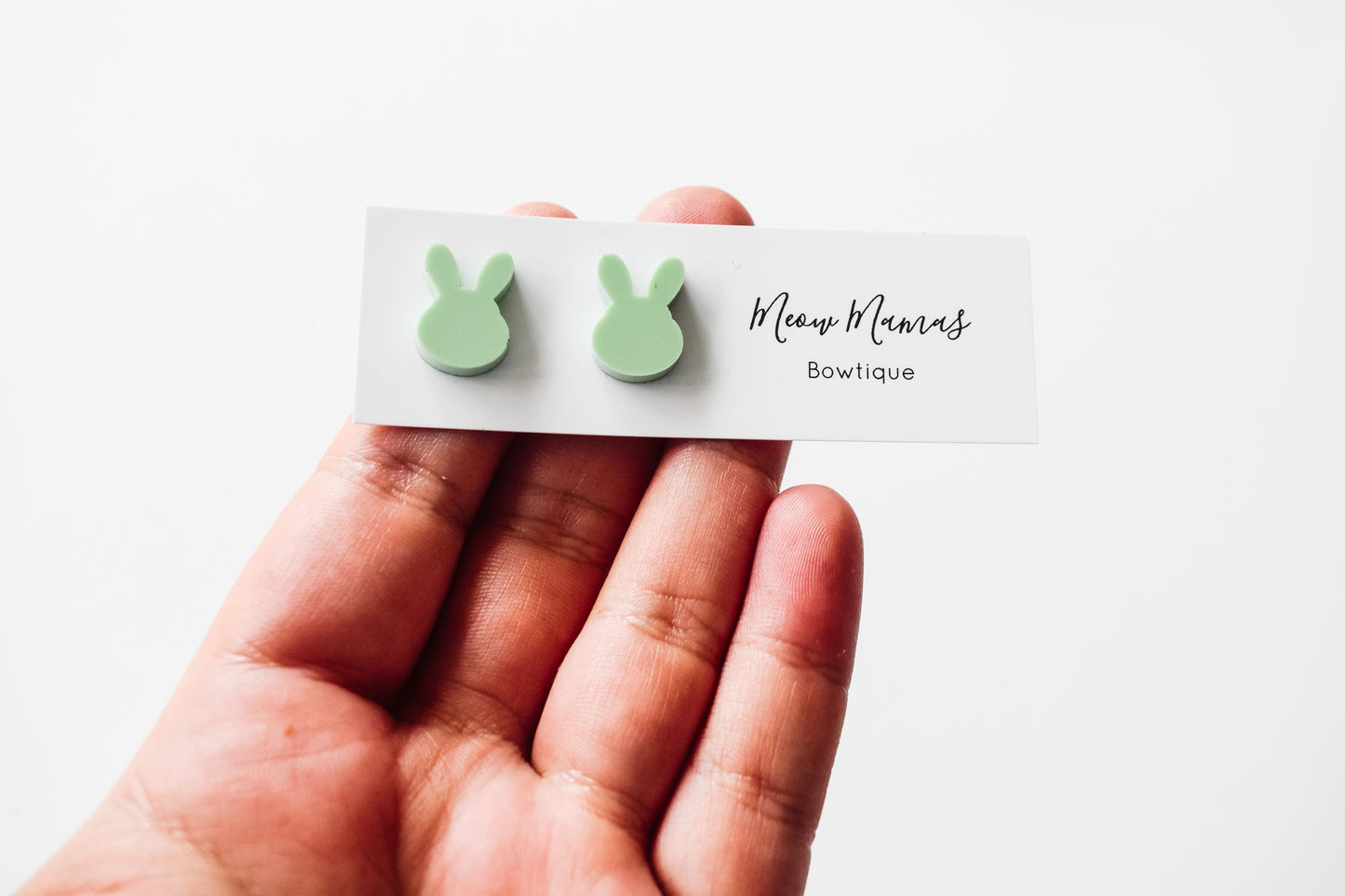 Pastel acrylic bunny head studs
