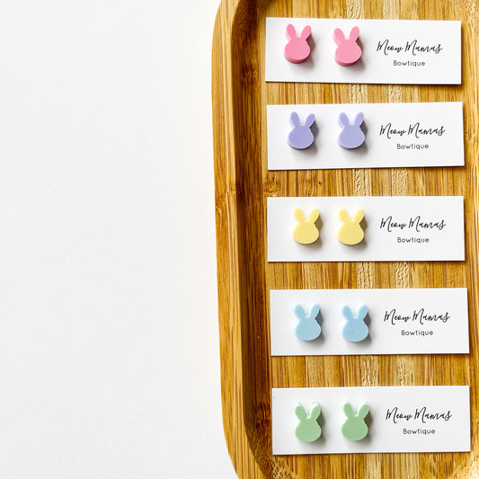 Pastel acrylic bunny head studs