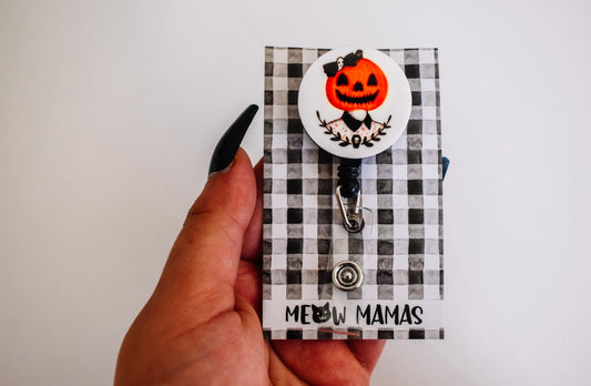 Pumpkin girl badge reel