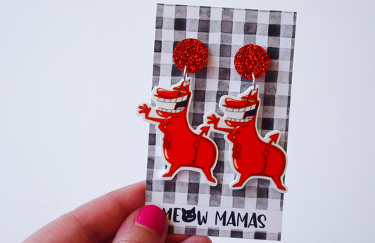 Devilish buns dangle earrings