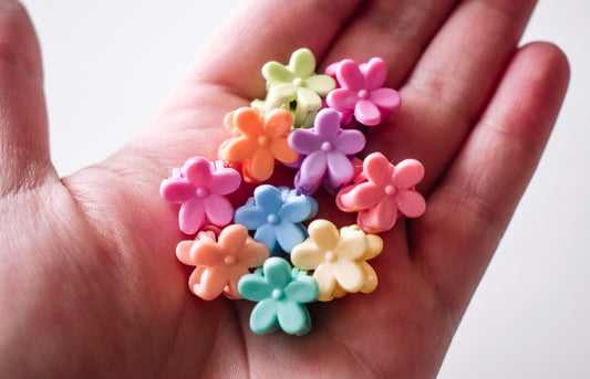 20 Pastel flower mini claw clips