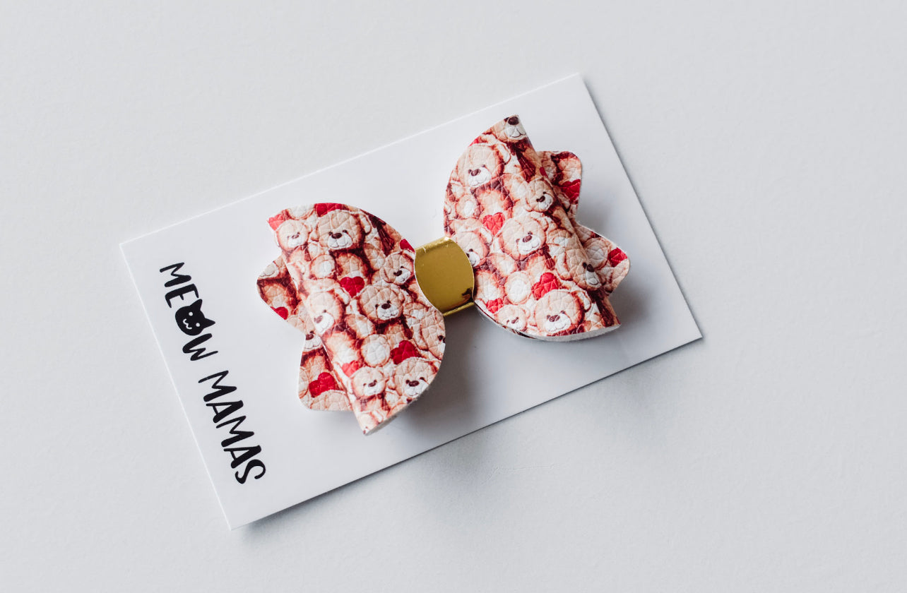 Love you beary much petite sized bow